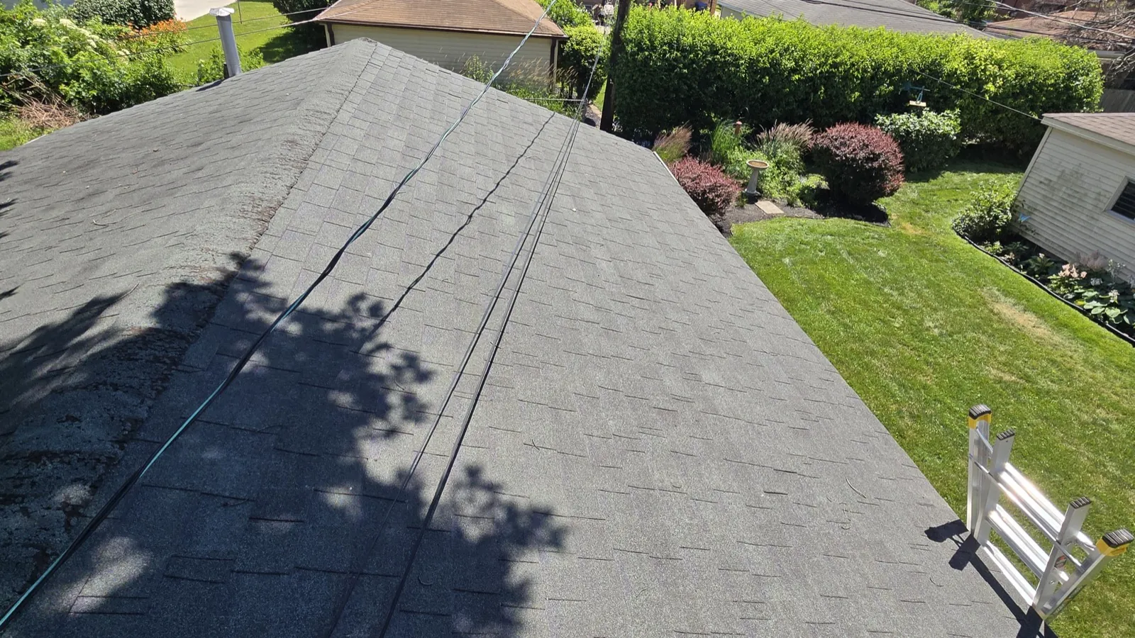 A gray asphalt shingle roof on a residential home in Berkeley, IL