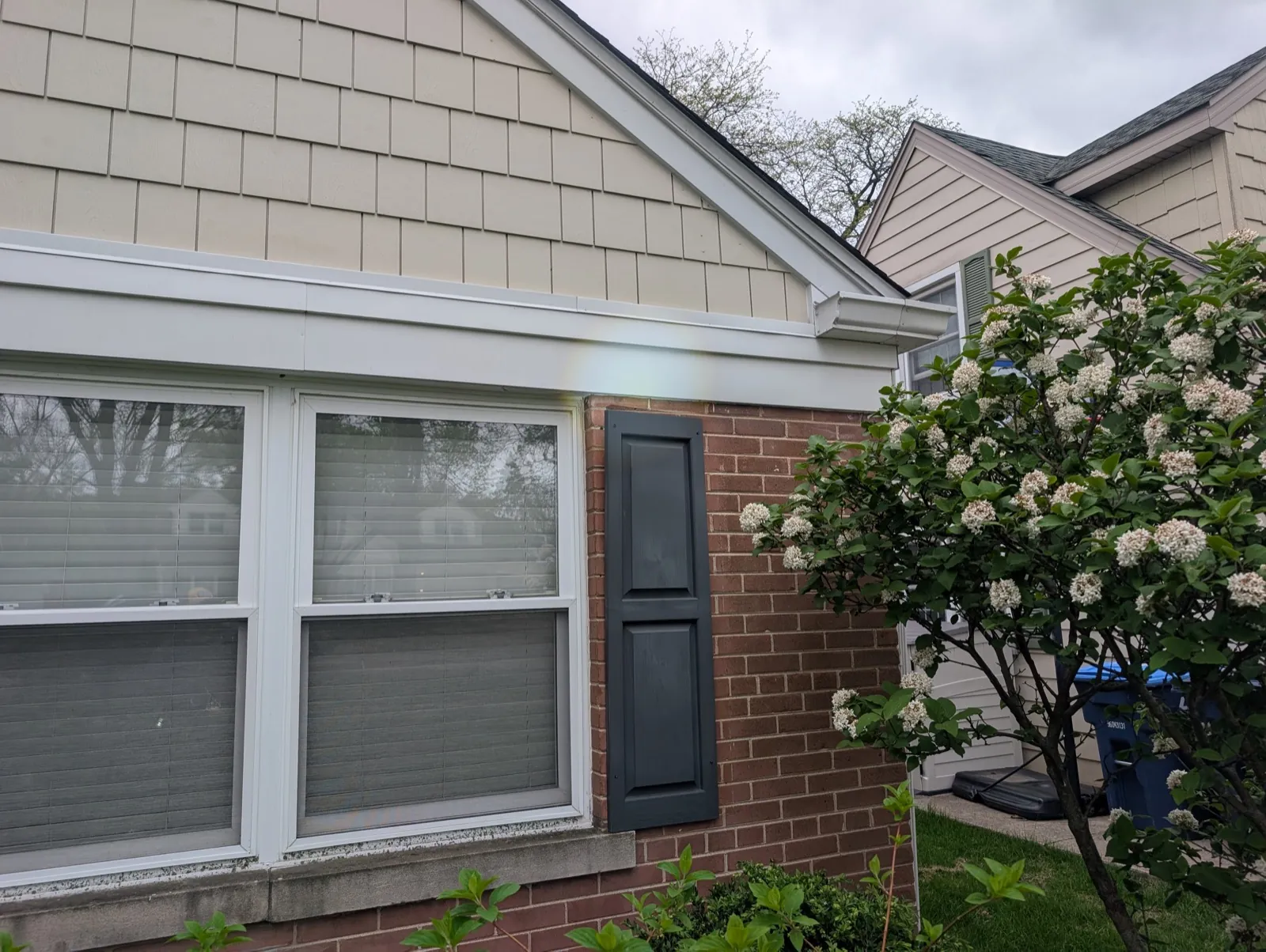 New fiber cement siding and matching trim on a residential home in Clarendon Hills, IL