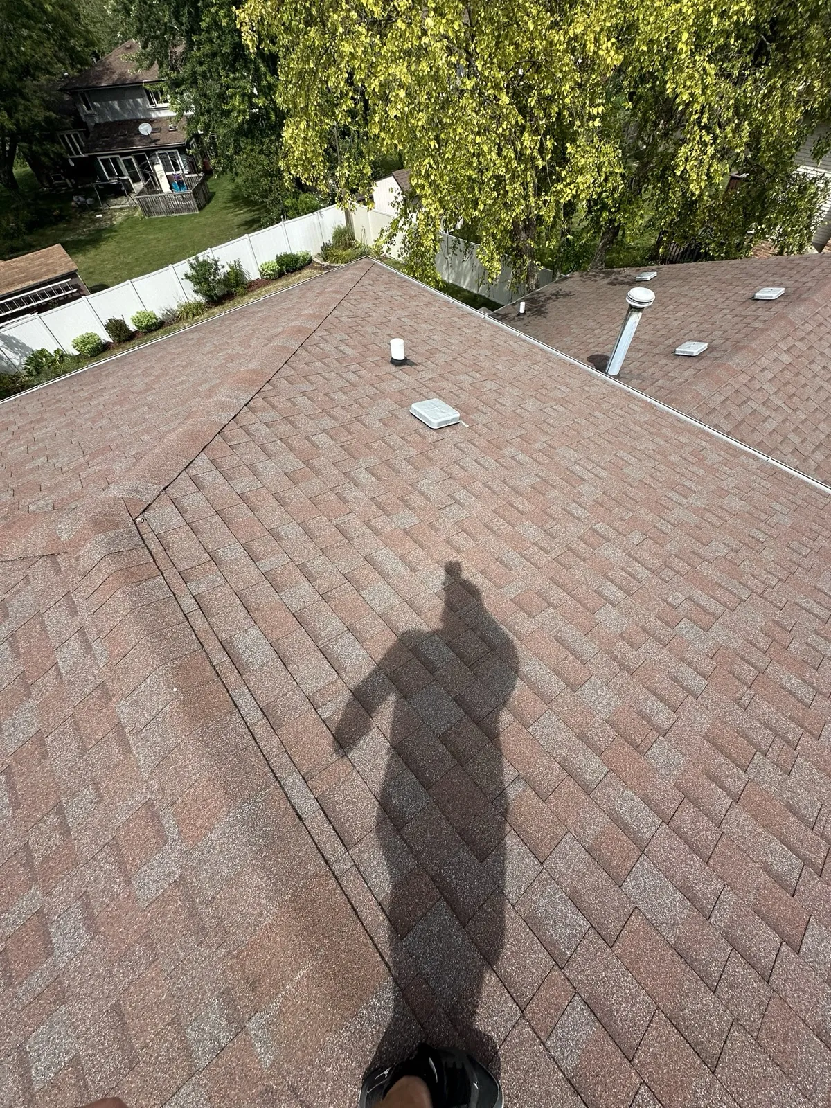 New brown architectural shingle roof on a residential home in Homer Glen, IL