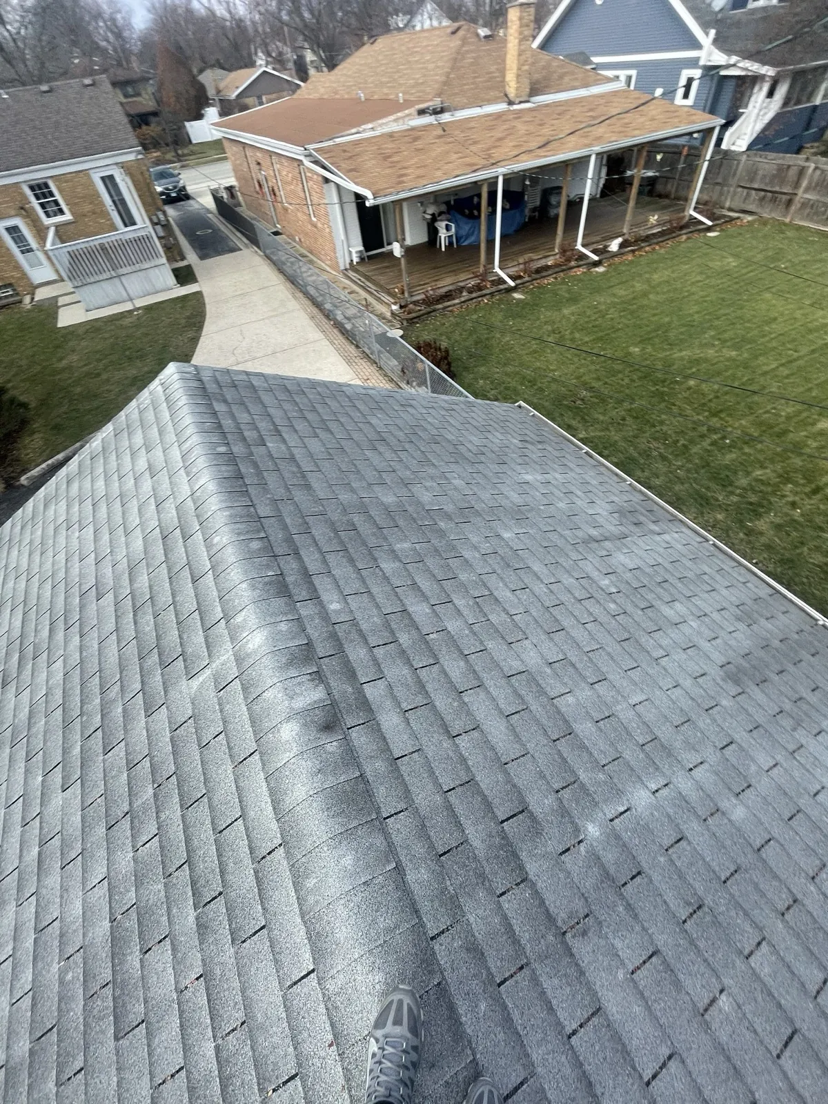 New gray architectural shingle roof on a residential home in La Grange, IL